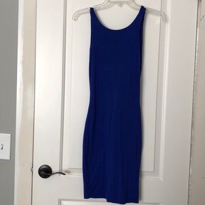 Blue low back cut dress